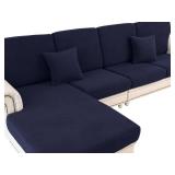 LA MEACK Couch Cushion Cover Seat Cushion Cover Stretch Armchair Cover Separate Sectional Sofa Slipcovers Furniture Protector(1 Piece for Seat or Sofa Backrest, Navy)
