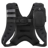 ZELUS Weighted Vest, 6lb/8lb/12lb/16lb/20lb/25lb/30lb Weight Vest with Reflective Stripe for Workout, Strength Training, Running, Fitness, Muscle Building, Weight Loss, Weightlifting, Black(12 lb)