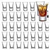 Tebery 28 Pack Shot Glass Bulk Heavy Base, 1.2 Oz Tequila Glass Set with 2 Bottle Pourer, Clear Small Whiskey Shot Glass Cups for Vodka, Liquors, Cocktail, Espressos, Bar