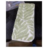 Non Slip Bathmat Green White 48x19in