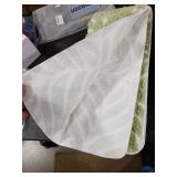 Non Slip Bathmat Green White 48x19in