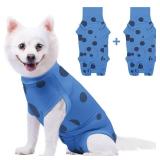 2-Pack X-Small Dog Surgery Recovery Suit Male, Post Surgery Protective Wear with Pee Hole, Unisex Pet Surgical Vest for Wound Care, Spay/Neuter Healing (Blue, XS)