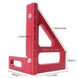 KETIPED Imperial 3D Multi-Angle Measuring Ruler,45/90 Degree Aluminum Alloy Woodworking Square Protractor, Miter Triangle Ruler High Precision Layout Measuring Tool for Engineer Carpenter,003R