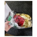 Jetec 4 Pcs 17 Christmas Inflatable Ball Ornament with Glitter Cloth Cover, Large PVC Xmas Blow up Ornaments Holiday Blow Ball for Yard Outdoor Lawn Porch Decorations (Round,Gold,Sliver,Red,Green)