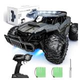 Tecnock RC Truck Car, 20+ KM/H High-Speed 4WD Remote Control Car, 2.4GHz Anti-Interference with Dual LED Headlights, Rechargeable Monster Truck - Ideal Outdoor Backyard Gifts for Boys & Teens