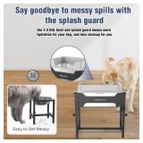 4-Height Adjustable Elevated Dog Water Bowl with Splash Guard, 2.5 Gallon No-Spill Large Capacity Raised Dog Water Bowl for Large & Medium Dogs, Non-Slip Stainless Steel Stand & Easy to Clean