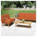 Smiry Printed Couch Cushion Covers, Stretch Soft Couch Covers for Sofa, Washable Non-Slip Sofa Slipcover Furniture Protector for Indoor and Outdoor (1 Pack, Rust)