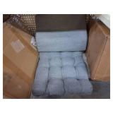 SUNROX Memory Foam Non Slip Rocking Chair Cushion, FadeShield Water Resistant Thicken Durable Tufted Pads, Set of Seat & Back Cushion with Ties for Indoor/Outdoor Rocker, 2 Piece, Heather Charcoal