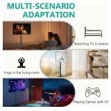 WALI Floor TV Stand with Power Outlet, Tall TV Stand Mount for 32-75 inch TV up to 110 lbs, Swivel and Height Adjustable TV Stands with Wood Base for Bedroom, Office(TVDVD-7P), Black