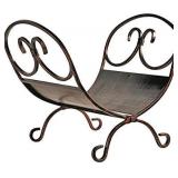 Rocky Mountain Goods Decorative Indoor Log Rack - Heavy duty iron with Antique bronze finish - Perfect size for indoor use - Pre assembled - Decorative log holder design and finish
