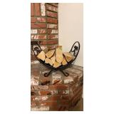 Rocky Mountain Goods Decorative Indoor Log Rack - Heavy duty iron with Antique bronze finish - Perfect size for indoor use - Pre assembled - Decorative log holder design and finish