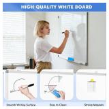 WALGLASS Double-Sided White Board, 24" x 18" Dry Erase Board Magnetic Whiteboard for Wall, Hanging Mounted Whiteboard Silver Aluminium Frame for Home, School, Office, Kitchen