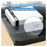 $150 12"Heavy Duty Guillotine Paper Cutter, 400 Sheet Capacity Paper Cutter for A4 Paper, Steel Construction Stack Paper Trimmerr for Office, School, Picture Shop and Home, Black