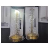 2 Pack Rechargeable Cordless Table Lamps, 5000mAh LED Portable Table Light with 3 Color Stepless Dimming, Battery Powered Waterproof Table Lamp for Outdoor/Restaurant/Home/Dinner (Brushed Gold)