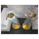 2 Pack Rechargeable Cordless Table Lamps, 5000mAh LED Portable Table Light with 3 Color Stepless Dimming, Battery Powered Waterproof Table Lamp for Outdoor/Restaurant/Home/Dinner (Brushed Gold)