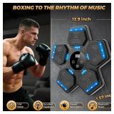 2025 Music Boxing Machine for Adults and Kids, Smart Bluetooth Boxing Training Equipment with Gloves Wall Mounted, Workout Punching Machine for Home,Office and Gym