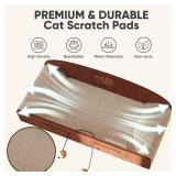 FUKUMARU 26 Inch Cat Scratcher Bed, 2 Reversible Cardboard Cat Scratch Pads Refill for Indoor Cats, Durable Large Cats Scratching Bed Sofa Couch Lounger with Fun Toys, Furniture Protector, Caramel
