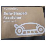 FUKUMARU 26 Inch Cat Scratcher Bed, 2 Reversible Cardboard Cat Scratch Pads Refill for Indoor Cats, Durable Large Cats Scratching Bed Sofa Couch Lounger with Fun Toys, Furniture Protector, Caramel