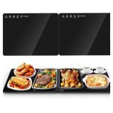 Electric Warming Mat for Food 32" x 12", Tempered Glass Top,Food Warmer Tray for Countertop, Parties Buffet,Gatherings,Adjustable 104 212 F with 1 12h Timer,Built-in Thermostat & Overheat Protection