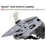 BATFOX Bike Helmet Mountain Bike Helmets for Men Women Adults MTB Bicycle Cycling BMX Bike Helmet, L(56-60CM), Gray W/Gopro base