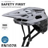 BATFOX Bike Helmet Mountain Bike Helmets for Men Women Adults MTB Bicycle Cycling BMX Bike Helmet, L(56-60CM), Gray W/Gopro base