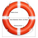 Life Ring for Boating Safety - 23" and 28" Boat Safety Throw Rings with Reflective Strip and Grab Lines (2 Color)