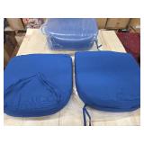 Round Corner Seat Cushions, 17" x 16" x 3.5", Set of 4, Indoor Outdoor Water Repellent Universal Chair Pads with Ties for Patio Furniture, Garden Deck Dining Chairs, Navy