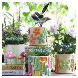 GUGUGO Colorful Mushrooms Planters Cute Unique Rainbow Planter with Drainage, Vintage Retro Flower Plant pots for Indoor & Outdoor Plants, Boho Modern Home D cor (A,5 Inch)