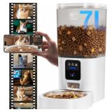 Automatic Cat Feeder with 2K Camera: 5G WiFi Automatic Dog Feeder with Night Vision,Cat Food Dispenser with 7L Large Food Storage Container for Multiple Pet,Detachable for Easy Clean -29 Cup