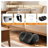 Foot Massager with Heat, Shiatsu Kneading Foot and Calf Electric Massager Machine with Roller, Massage Feet/Arm/Calf/Ankle for Relax, Plantar Fasciitis, Pain Relief, Gifts for Women & Men, Black