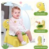 potty training toilet Potty Seat Baby Training Chair Boys Girls Toddler Dinosaur Comfortable children 1-5 years old Baby toilet Animal seat with lid back potty trainer (Yellow)
