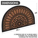 Mibao Half Round Door Mat, Non-Slip Welcome Entrance Way Mat, Durable Rubber Door Mats, Low-Profile Heavy Duty Doormat, Half Circle Mats for Garage, Patio, High Traffic Areas, 23.5" x 35.5", Coffee