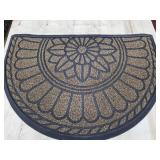 Mibao Half Round Door Mat, Non-Slip Welcome Entrance Way Mat, Durable Rubber Door Mats, Low-Profile Heavy Duty Doormat, Half Circle Mats for Garage, Patio, High Traffic Areas, 23.5" x 35.5", Coffee