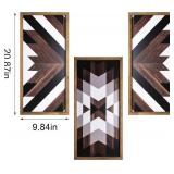 flangairy Aztec Wall Decor 3pcs, Wooed Western Wall Art, Native American Tribal Southwestern Boho Living Room Bedroom Kitchen Bathroom Southwest Farmhouse Modern Rustic Home Decorations
