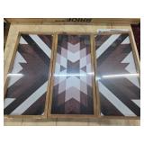 flangairy Aztec Wall Decor 3pcs, Wooed Western Wall Art, Native American Tribal Southwestern Boho Living Room Bedroom Kitchen Bathroom Southwest Farmhouse Modern Rustic Home Decorations