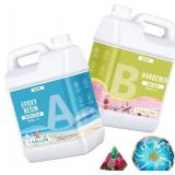 OcePor Epoxy Resin-2 Gallon, Crystal Clear Epoxy Resin Kit, No Yellowing No Bubble Art Casting for Art Crafts, Jewelry Making, Wood & Molds(1 Gallon x 2)