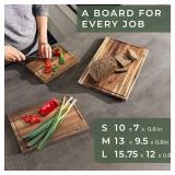 WALDWERK Cutting Board Set (15.75 x 12/13 x 9.5/10 x 7 in) out of Solid Acacia Wood - 0,8 in Thick Cutting Boards for Kitchen - Wood Cutting Boards - Wooden Chopping Boards for Kitchen