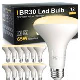 TJOY 12 Pack BR30 Flood Light Bulb Indoor, 65W Equivalent Dimmable Led Recessed Lights Bulb, 2700K Soft Warm White, E26 Base Bulbs for Kitchen Ceiling, Recessed Can, Replacement Incandescent, 9W,800LM