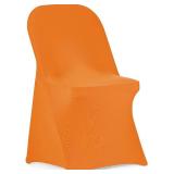 Peomeise Stretch Spandex Folding Chair Cover for Wedding Party Dining Banquet Event (Orange,50(+/-)pcs)