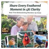 $190 Beako  Smart Bird Feeder with 4K Camera Solar Powered for Outdoors - UHD Live Stream for Birdwatching, AI Identification 10,000+ Bird Species, Real-Time Motion Detection, Ideal Gift for BirdLover