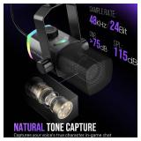 FIFINE Gaming Microphone Kit, XLR/USB Dynamic PC Microphone with Boom Arm for Podcast Recording, RGB Streaming Mic Set, Tap-to-Mute, Mix Control, Headphone Jack-AmpliGame AM8PROT