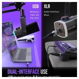 FIFINE Gaming Microphone Kit, XLR/USB Dynamic PC Microphone with Boom Arm for Podcast Recording, RGB Streaming Mic Set, Tap-to-Mute, Mix Control, Headphone Jack-AmpliGame AM8PROT