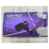 FIFINE Gaming Microphone Kit, XLR/USB Dynamic PC Microphone with Boom Arm for Podcast Recording, RGB Streaming Mic Set, Tap-to-Mute, Mix Control, Headphone Jack-AmpliGame AM8PROT