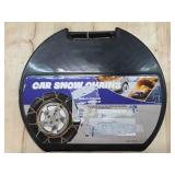 Snow-Chains Auto Fixing 1 Min Quick Fit Easy Installation Tire-Chains, Portable Reusable Universal Emergency Tire Traction Chain for Passenger Car, Pickup Trucks and SUV - Set of 2