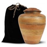 Handcrafted Wooden Cremation Urn for Human Ashes Adult   Large Funeral Urn, 200 Cubic Inches   Decorative Memorial Burial Urn for Men & Women, 200 lbs