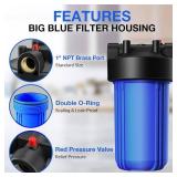 SimPure Whole House Water Filter Housing (DB10P), 10" x 4.5" Sediment Carbon Filter Universal Housing, Pre-Filtration System for Well and City Water, 1" NPT Port, Pressure Release