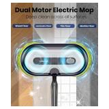 Cordless Electric Mop, Electric Spin Floor Mop with LED Headlights & Water Sprayer, Long-Lasting Battery, Large 290ml Tank, Self-Propelled Floor Cleaner with Adjustable Tube for All Floors