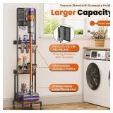 Vacuum Stand for Dyson V15 V12 V11 V10 V8 V7 V6 Gen5, Standing Dock with Accessory Holder, Vacuum Attachments for Dyson Replacement Parts, Floor Docking Station with Cordless Vacuum Storage Organizer