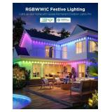$480 Govee Permanent Outdoor Lights Pro, 150ft with 90 RGBIC LED Lights for Daily and Accent Lighting, 75 Scene Modes for Outdoor Decor, IP67 Waterproof, Works with Alexa, Google Assistant, Matter, Wh