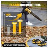 Leaf Blower Cordless , 560CFM & 180MPH Lightweight Leaf Blower, 2 Speed Electronic Control, 20V Electric Blower for Driveway, Lawn & Yard Care